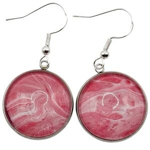 Elegant Pink and White Swirl Earrings